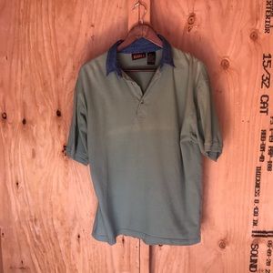 Faded Glory Vintage Men's Polo with Denim Collar